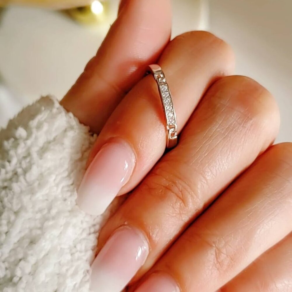 Chain Link Sterling Silver Ring, Simple Chain Ring, Stacking Ring, Minimalist